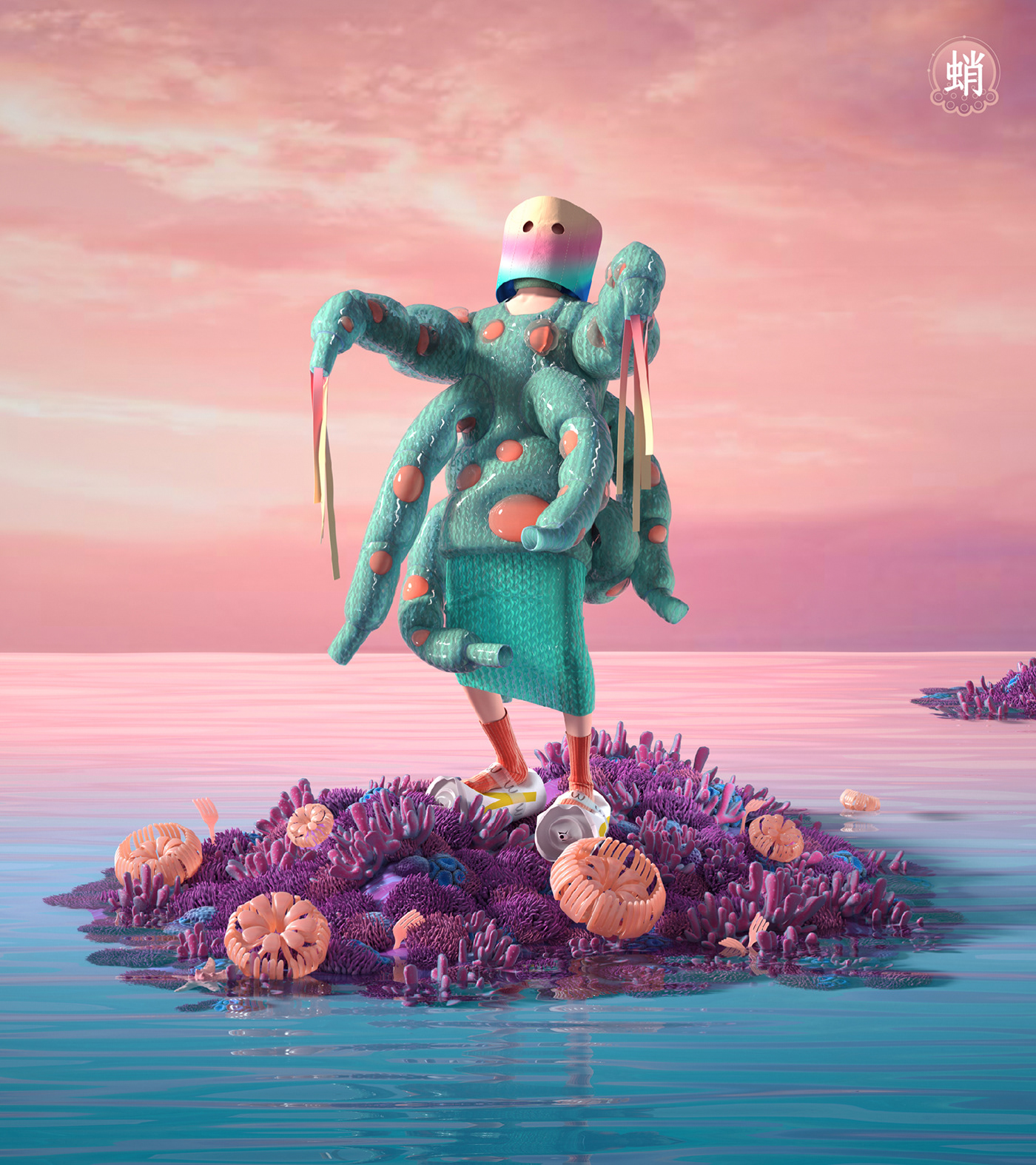 3D art artwork Character design  cinema 4d Clothing Digital Art  Fashion  fish ILLUSTRATION 