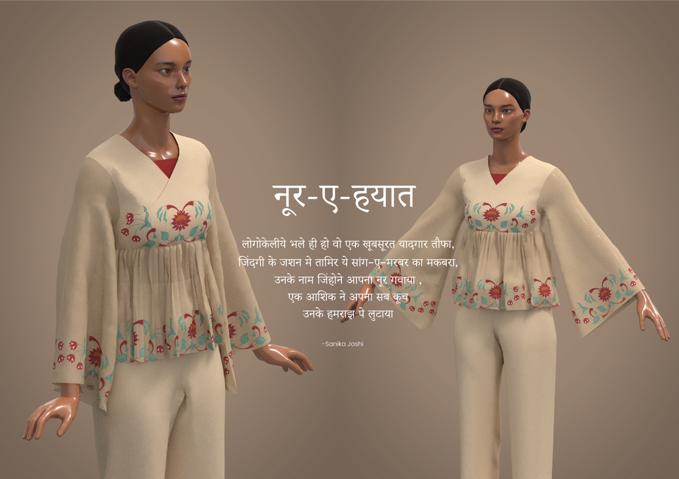Clo3d Ethnic Wear Indian motifs print design  textile design 