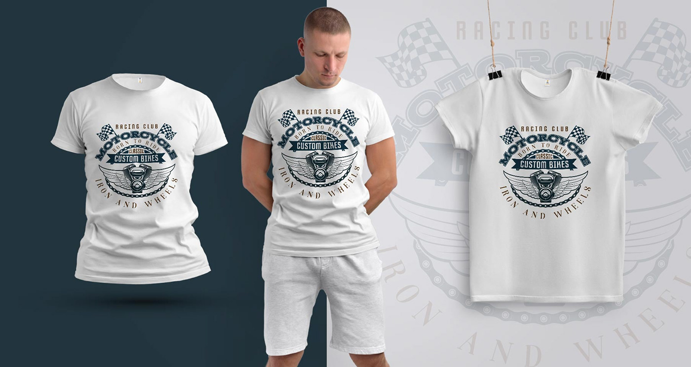 Bike t-shirt design Clothing company t-shirt graphic design  Motorcycle T-shirt t-shirt T-Shirt Design t-shirts Tshirt Design typography  