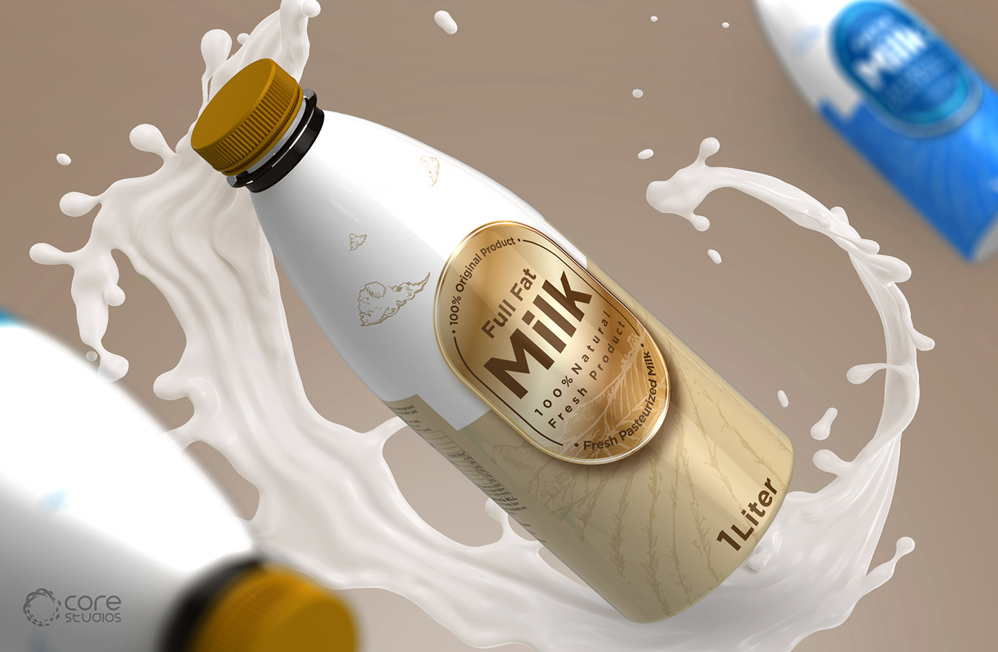 package Packaging design milk dairy products Yaser Azrak minimal ad 3D cow