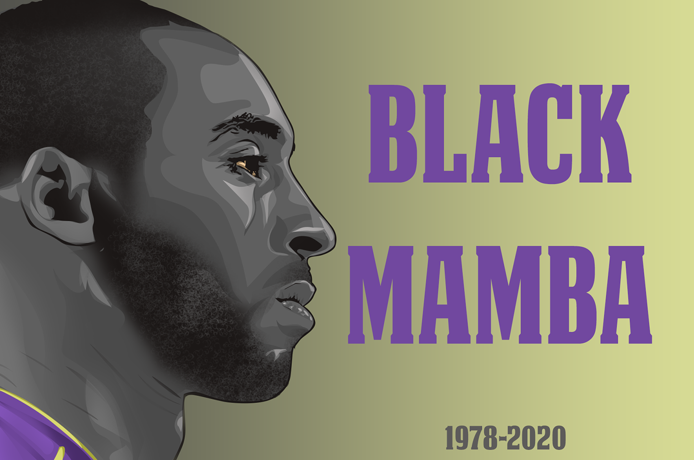 Kobe Bryant black mamba Lakers No. 24 No. 8 graphic art Adobe Photoshop