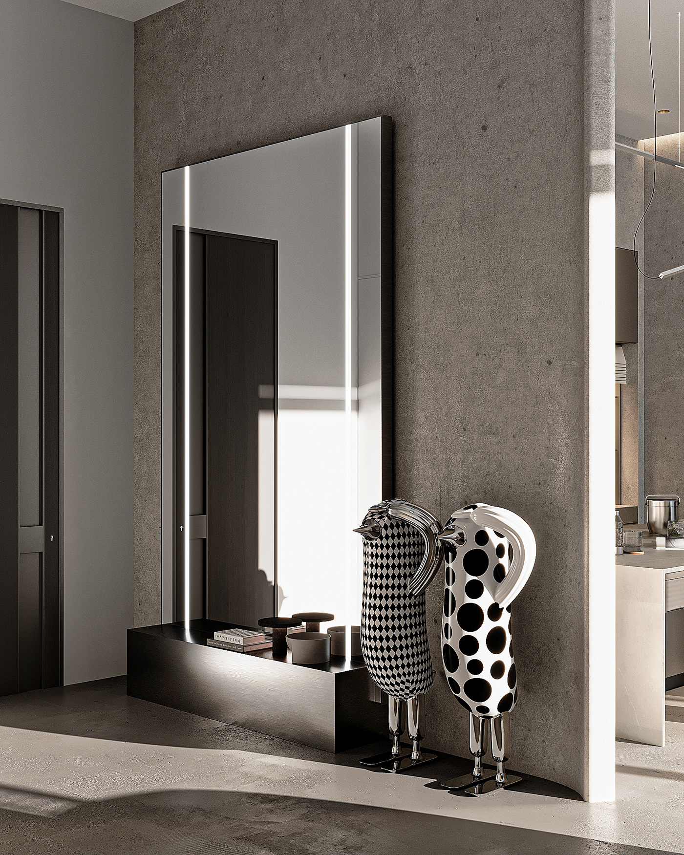 3D 3ds max appartment architecture design Interior interior design  kitchen living room visualization