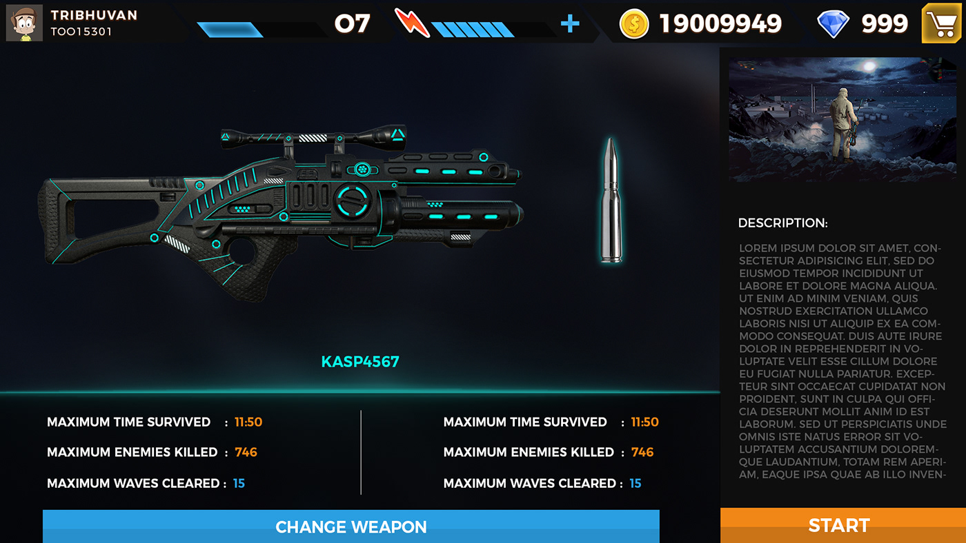 UI ux Sniper shooting game creative new Russia design sci-fi