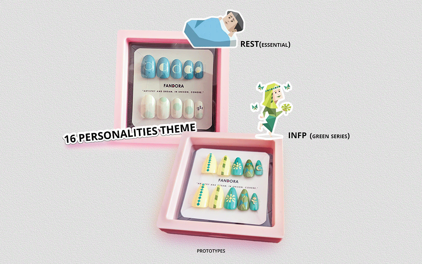 nails nails designer 16 Personalities manicure beauty product design  package design  Mockup mockup design visual identity
