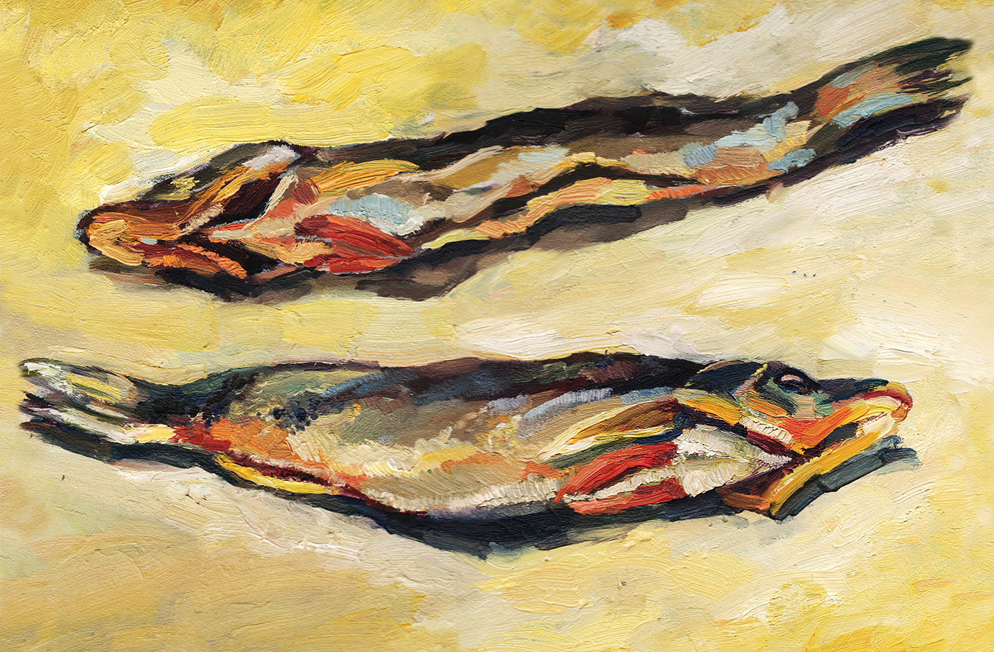 fish Dry Fish mackerel Oil Painting oil art marine fish fetish Digital Art  painting  