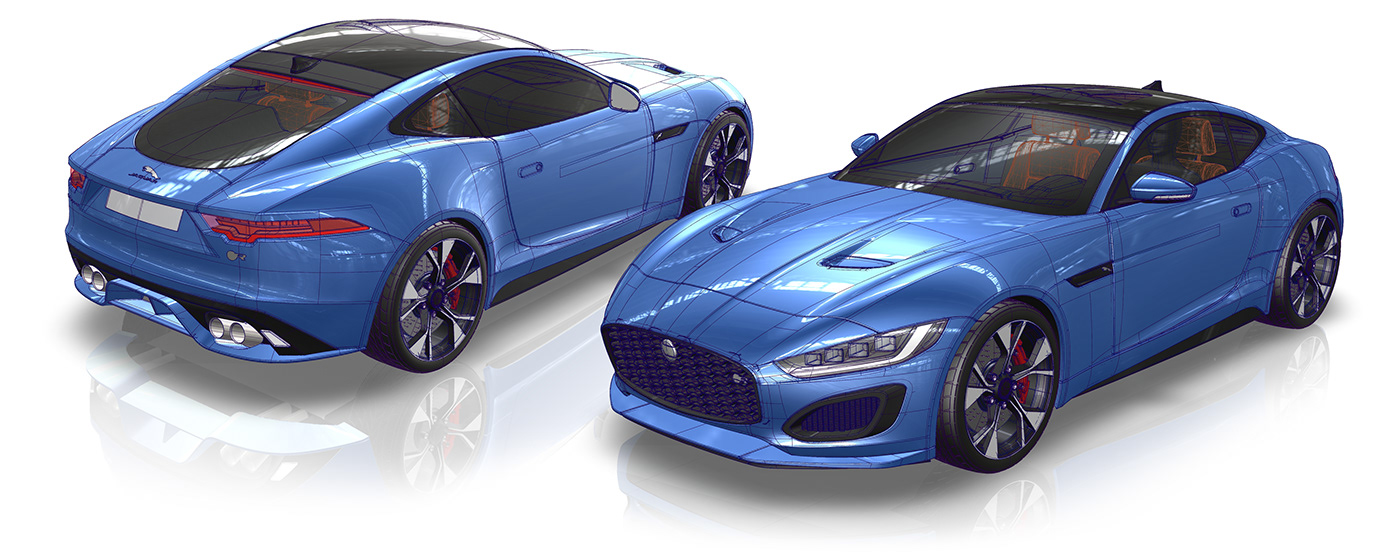 3D model Alias alias modelling autodesk alias CAS modelling coupe DIGITAL MODELLIG FType jaguar V-Red