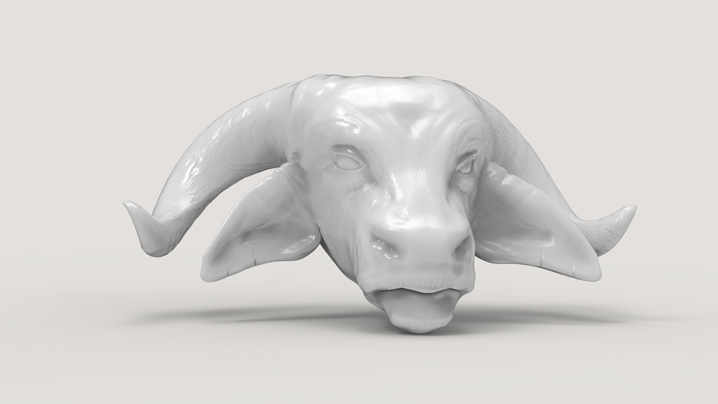 Zbrush 3D Buffalo design Render modeling