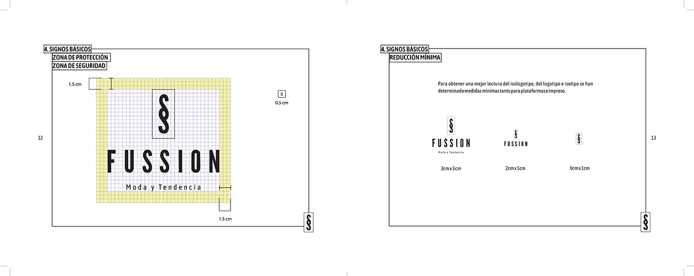 creación diseño de logo fussion logos Manual de Identidad Manual de Marca reciclaje variantes