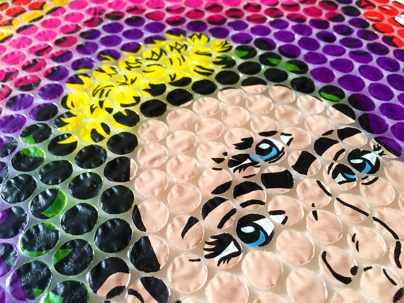painting   Acrylic paint Bubble Wrap bubble wrap painting Pop Art pop culture Frida Kahlo colorful