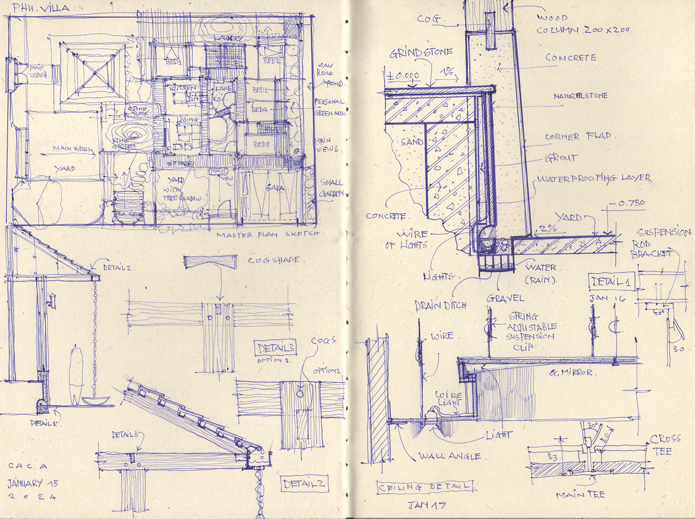 Drawing  document architecture house Villa