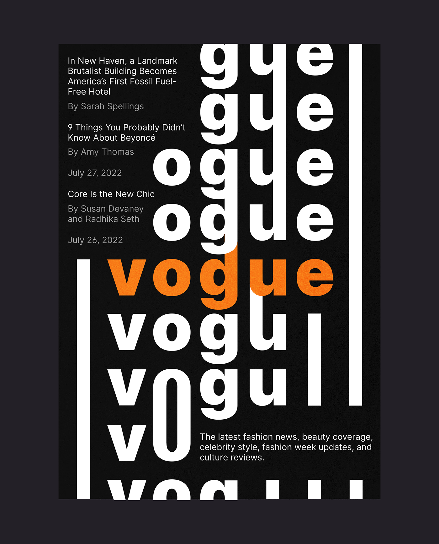 magazine Poster Design posters typography   challenge cover Fashion  typography design Illustrator Magazine design