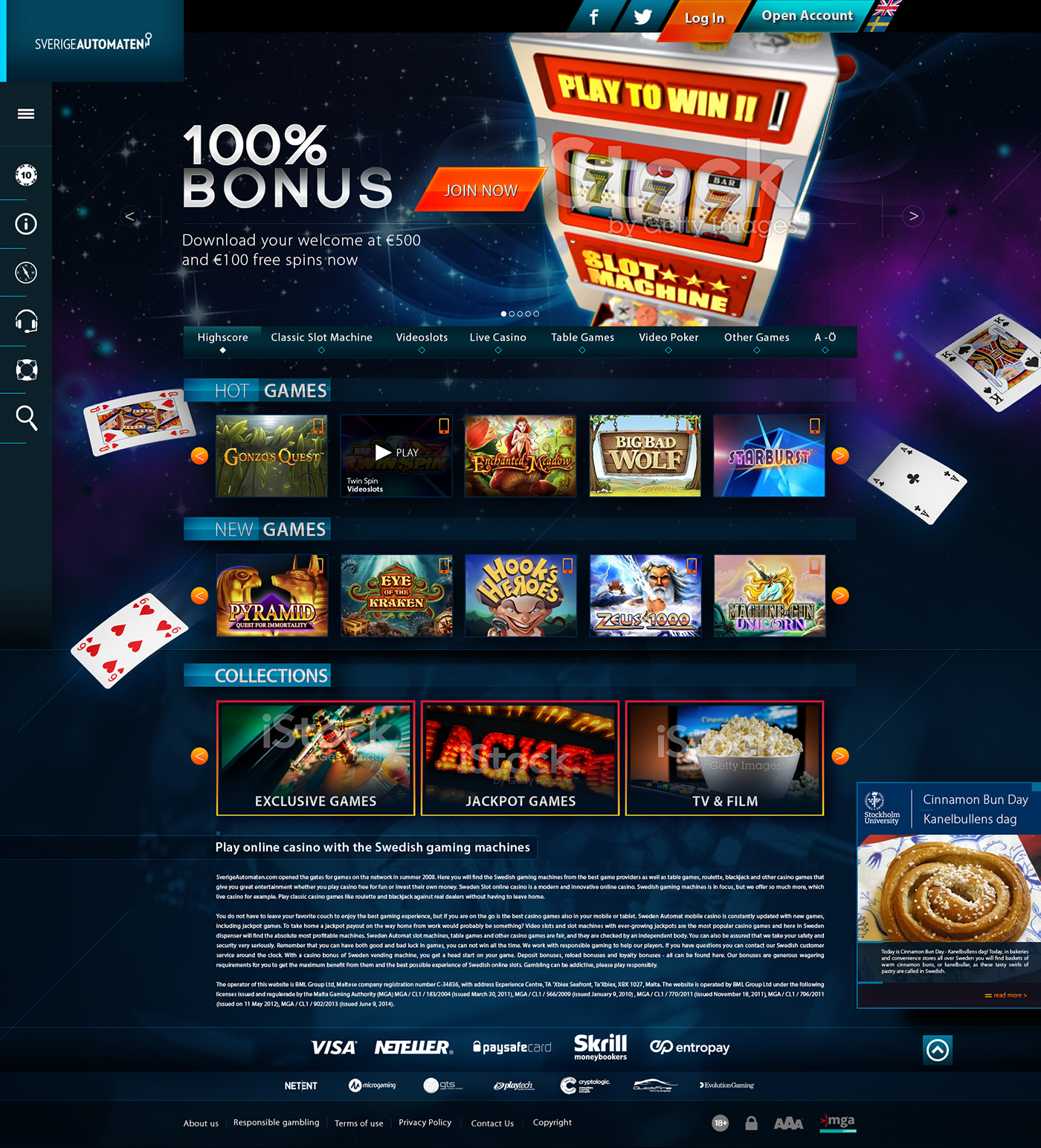 casino Website landing page Web iGaming adobe photoshop win play malta sverige Sweden Betsson