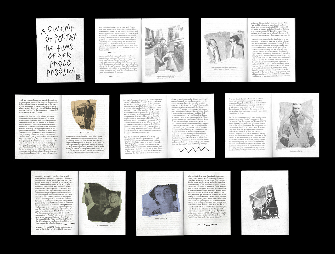 box set Cinema collage editorial handwritten Layout Packaging pasolini print product design 