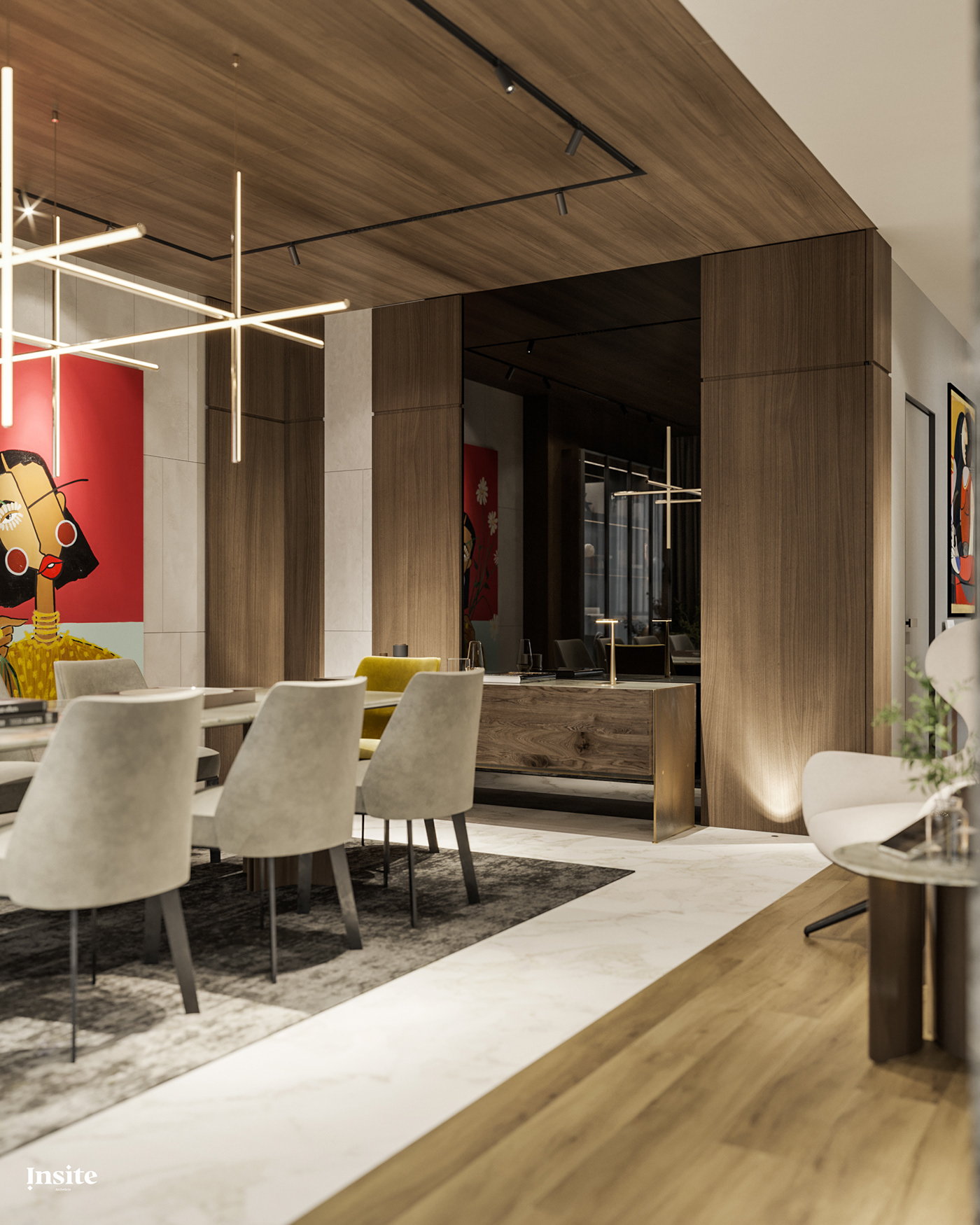 3ds max architecture archviz corona interior design  living room modern Render residential visualization