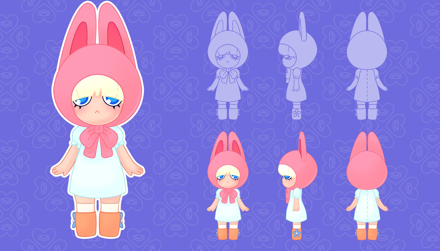 art Character design  concept art doll gif girl ILLUSTRATION  original character Style toy