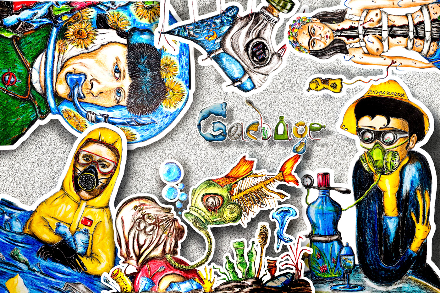 artwork Character design  climate change Drawing  garbage Ocean pencil plastic pollution