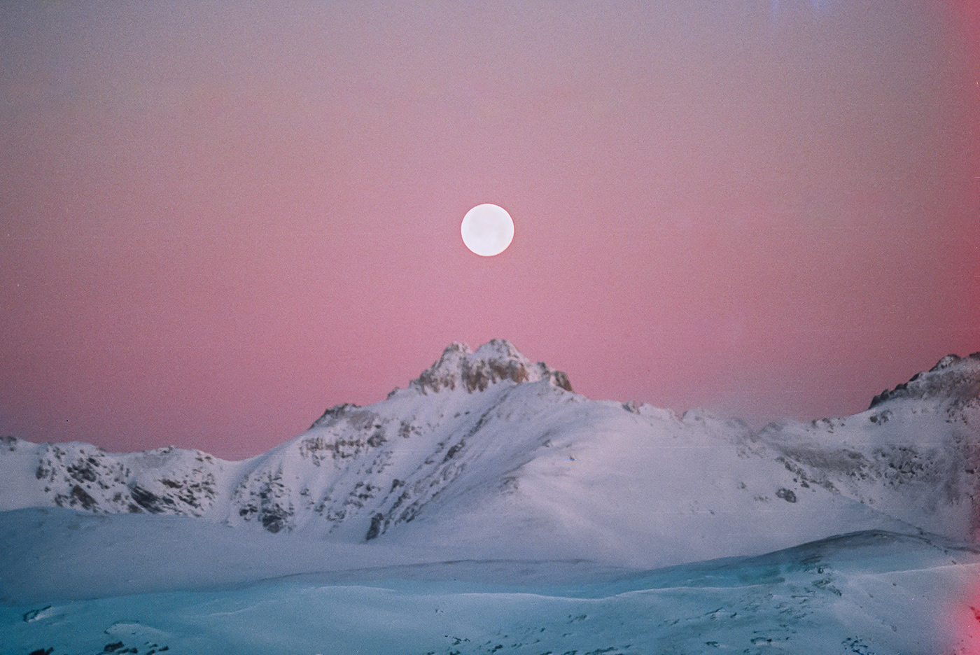 35mm Colorado colorful double exposure Film project moon mountains pastel portra 160 portra 400