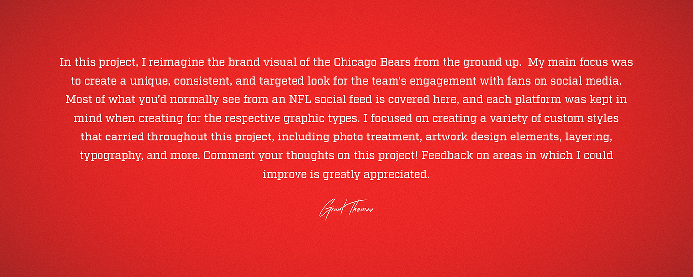 nfl bears brand social sports graphic art Sports Design NFL design 