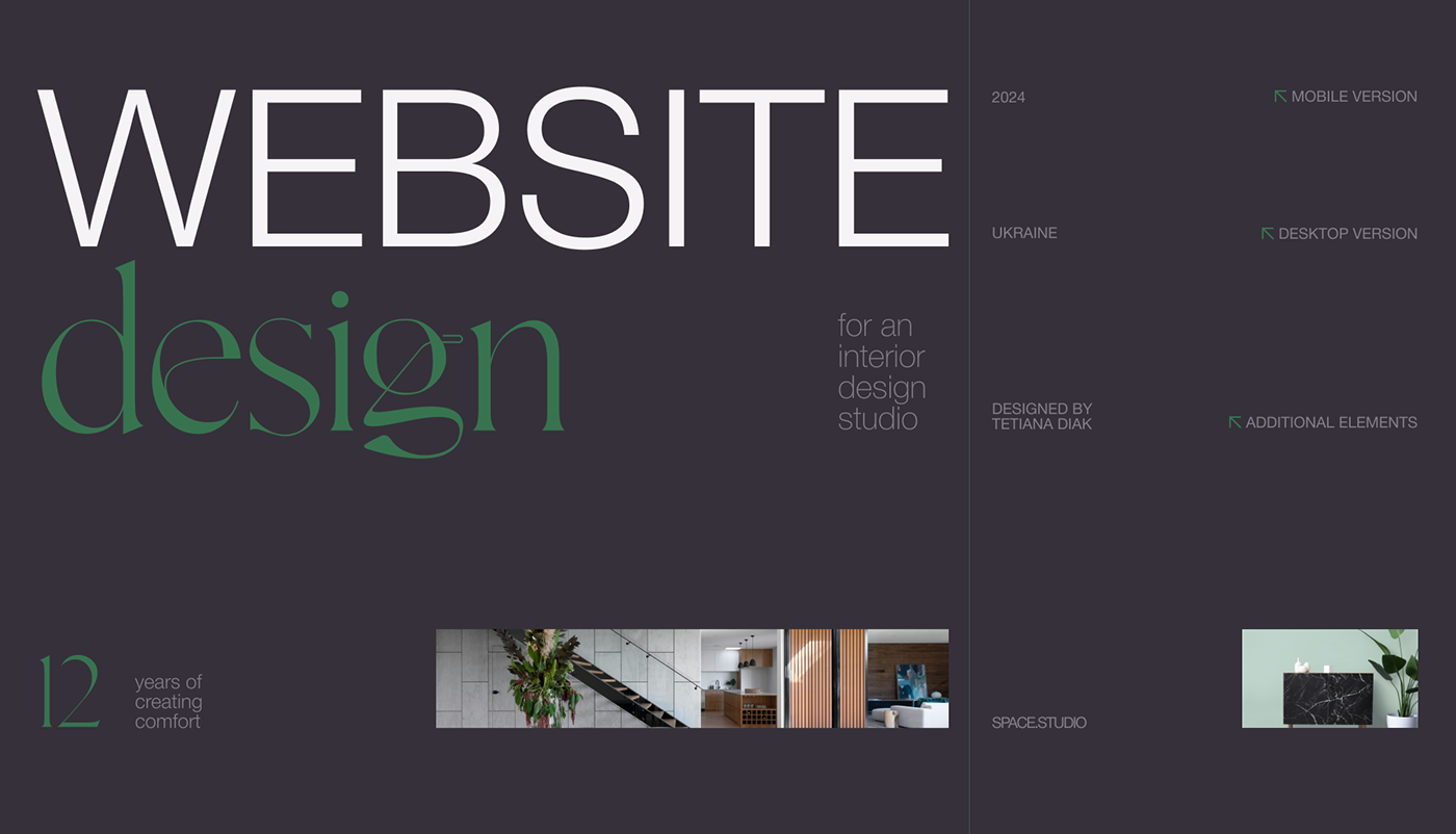 Web Design  ui design lending page UI/UX interior design  Minimalism design studio interior design studio