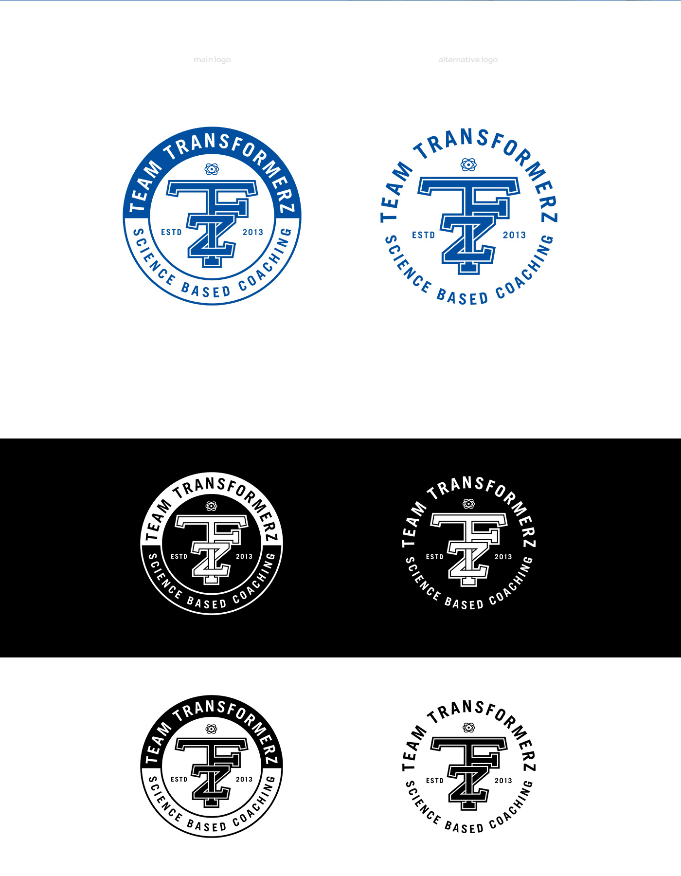 gym Logotype fitness workout logo blue White monogram