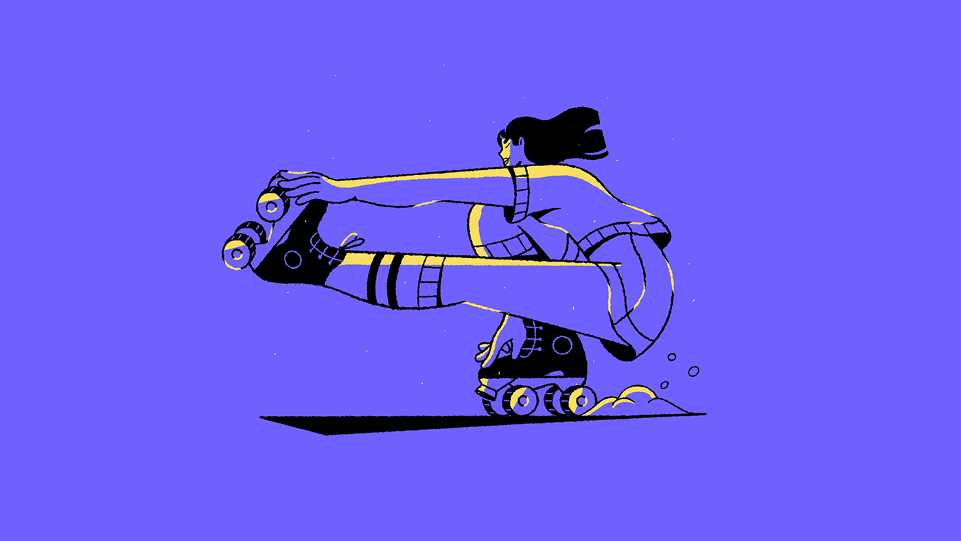 ILLUSTRATION  Digital Art  artwork Character design  sketch Procreate iPad sports skate Bike