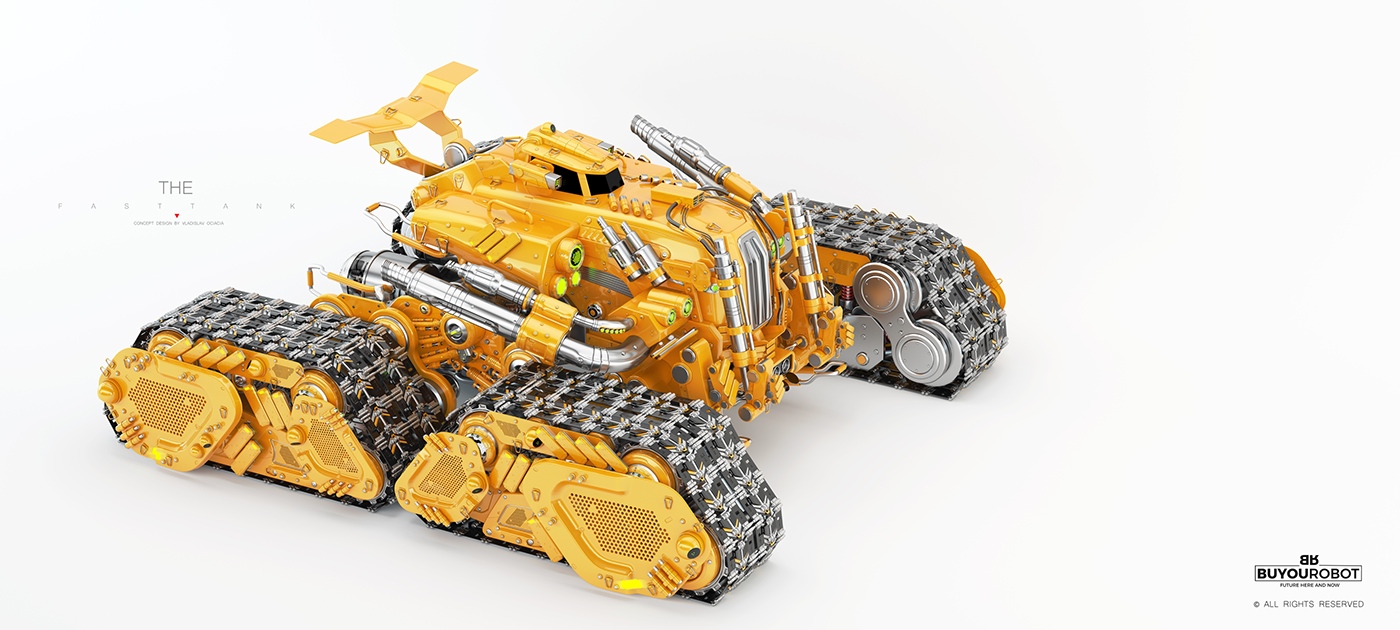 fast quick Tank Vehicle tracks futuristic sci-fi cool strong Heavy