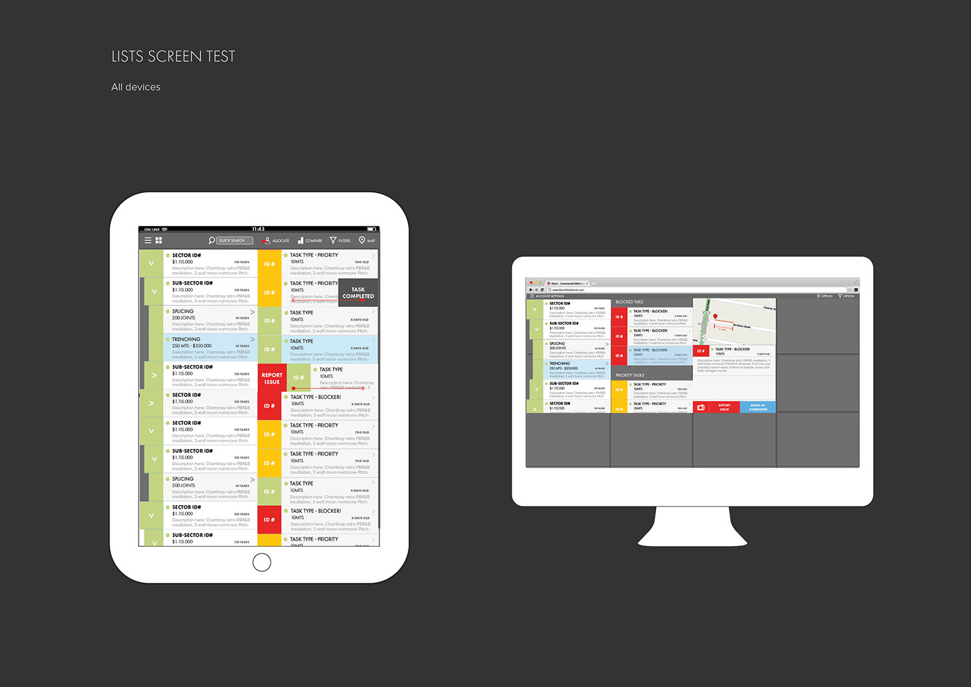 user interface design user experience geospatial Project Management