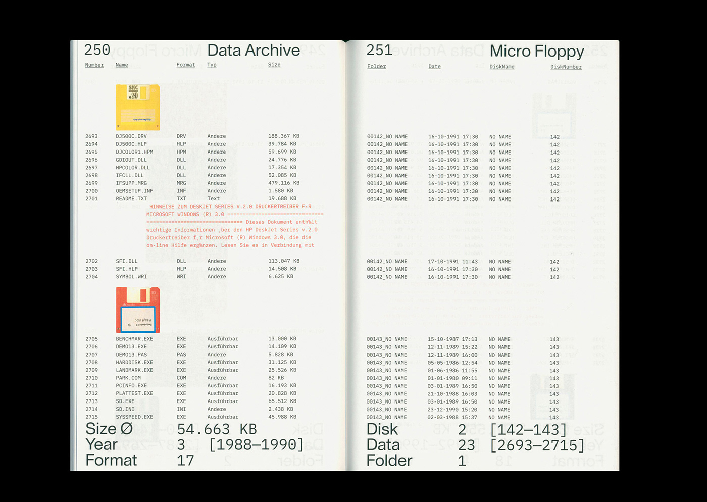 HS MAINZ Archive floppy disk editorial design micro floppy archive