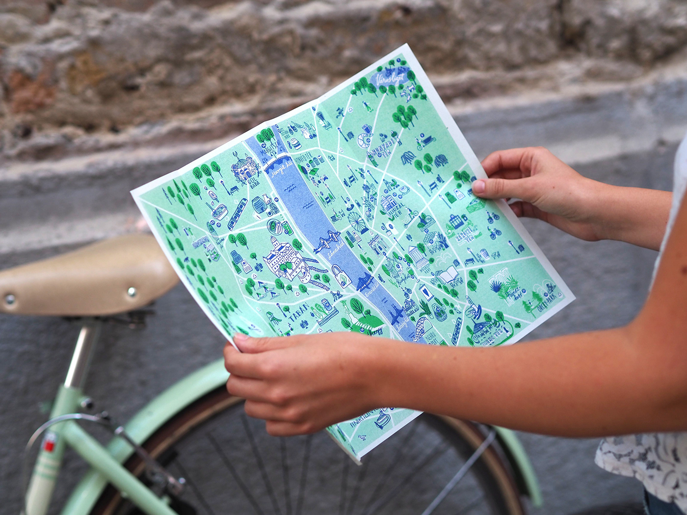 budapest City Guide Eco Conscious green Guide map Riso Riso Print risograph Sustainability