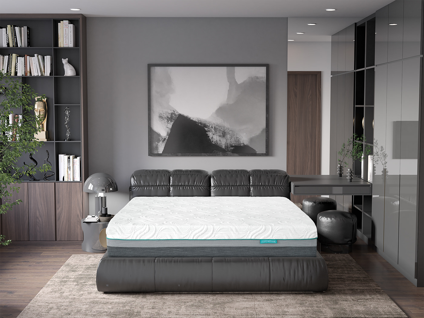 3D illustration bed bedroom furniture interior design  Matelas materassi Matras mattress product design 
