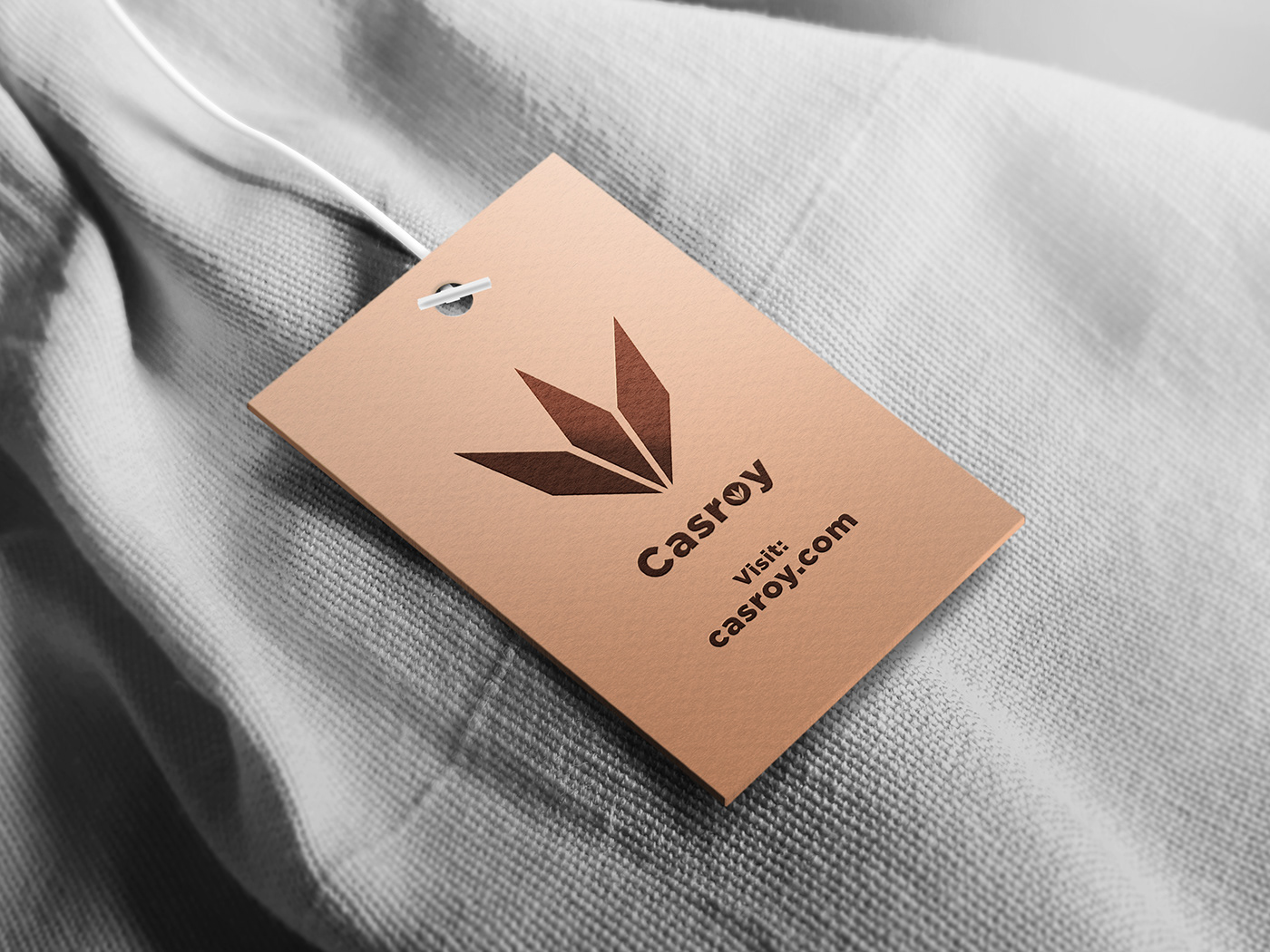 Image contains: Stylish clothing tags and label design for Casroy by Humza DZN.
