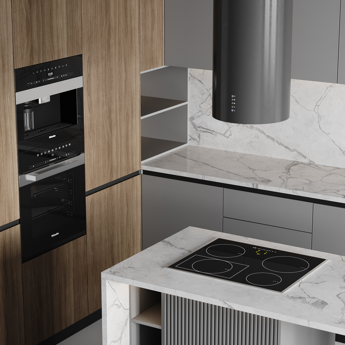 3dmodeling archviz corona Interior interior design  kitchen kitchen design modern kitchen Render visualization