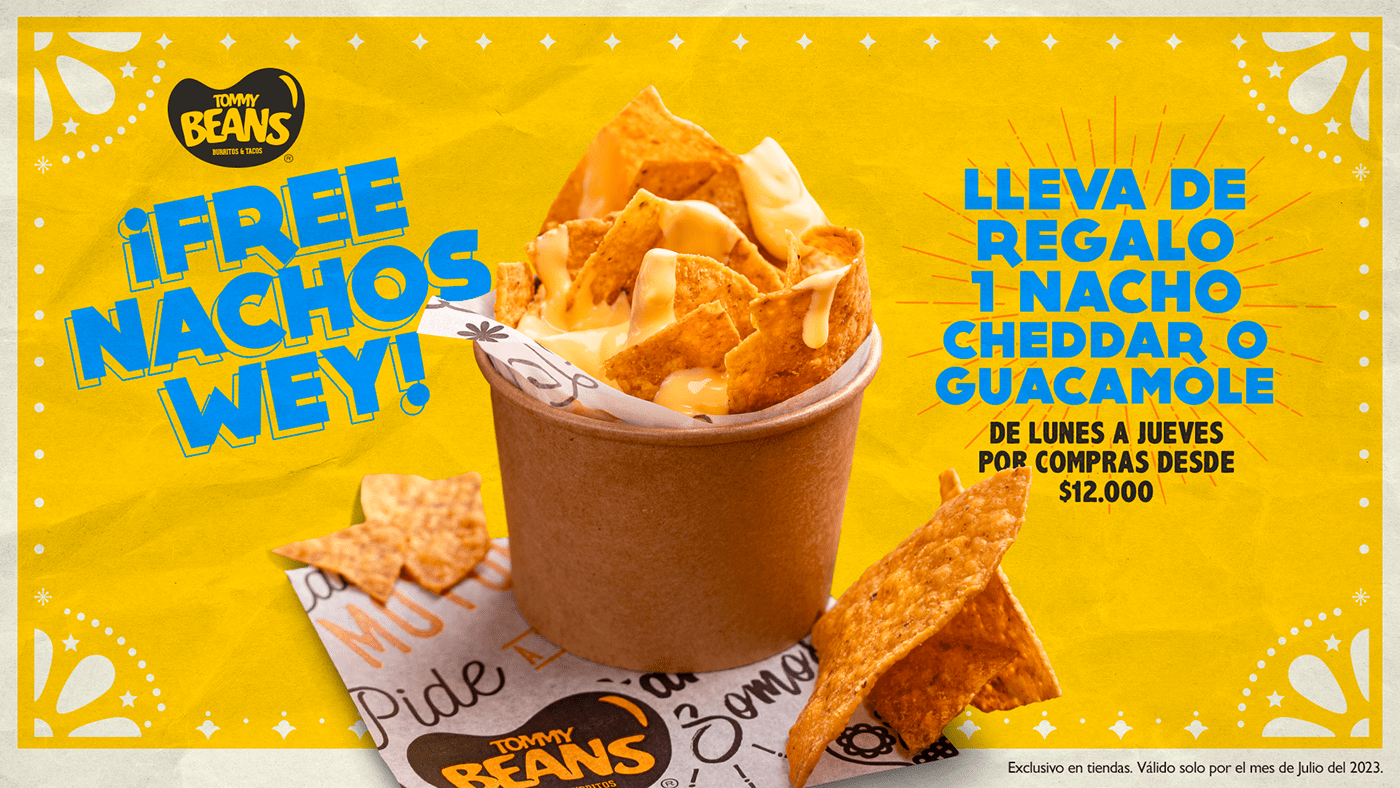 burritos Mexican Food brand identity Fast food key visual Campaña publicidad social media chile Tommy Beans