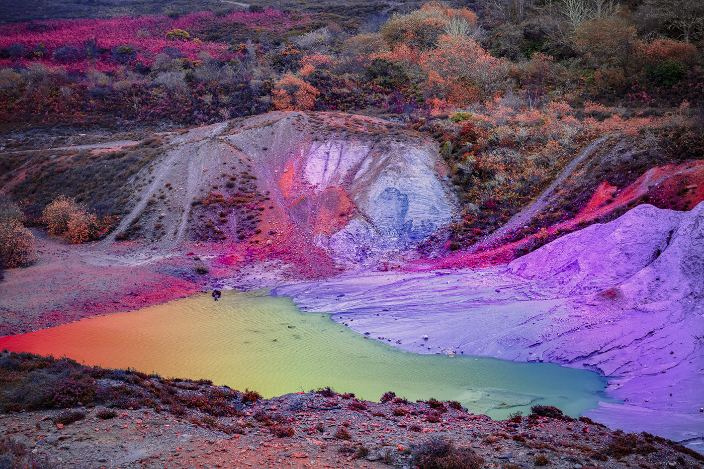 Photography  Landscape color alien neon geology mist rocks water landscape photography