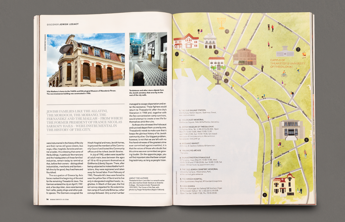 magazine editorial illustrations Travelguide Greece Travel destination maps sights attractions