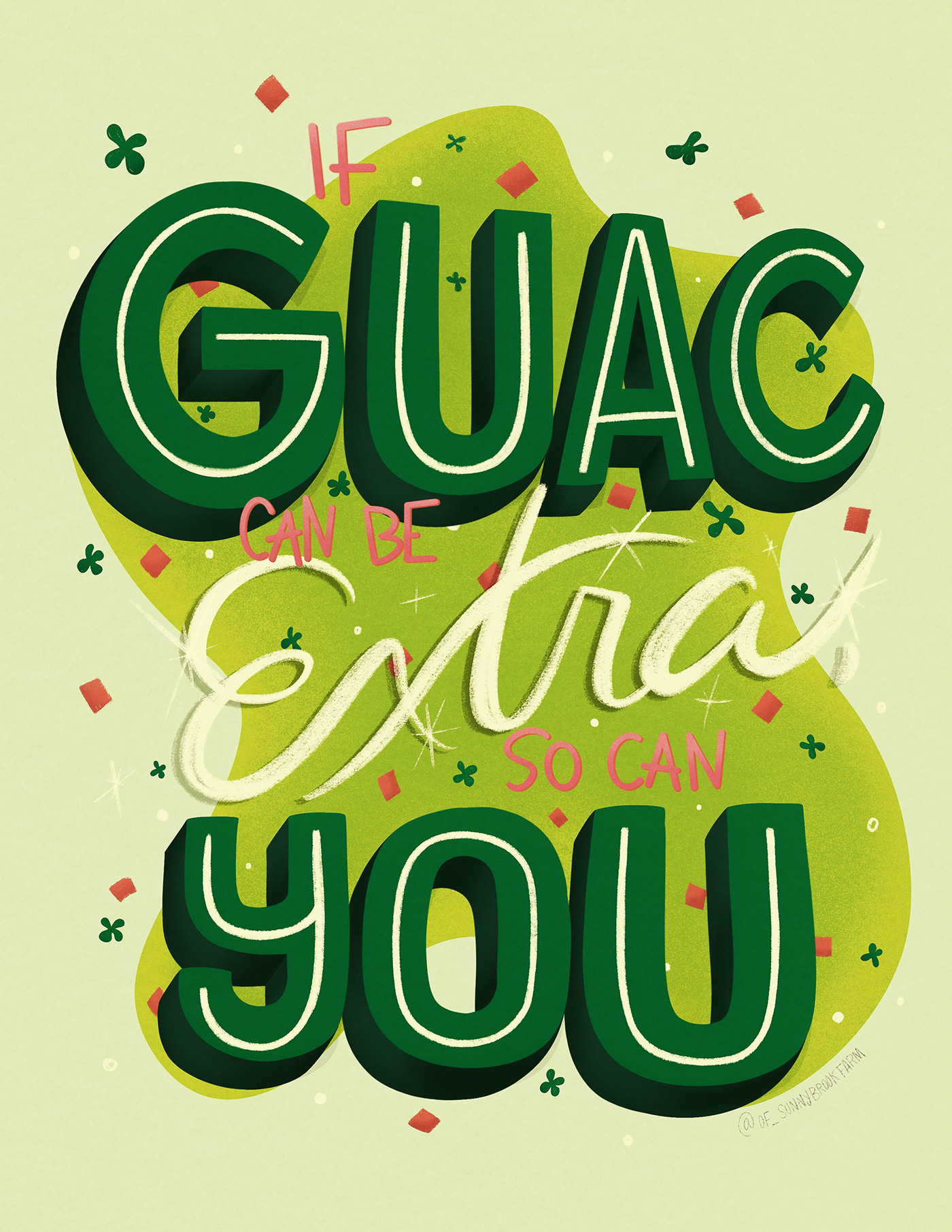 Funny phrases guacamole hand Handlettering ILLUSTRATION  letter lettering Procreate typography  