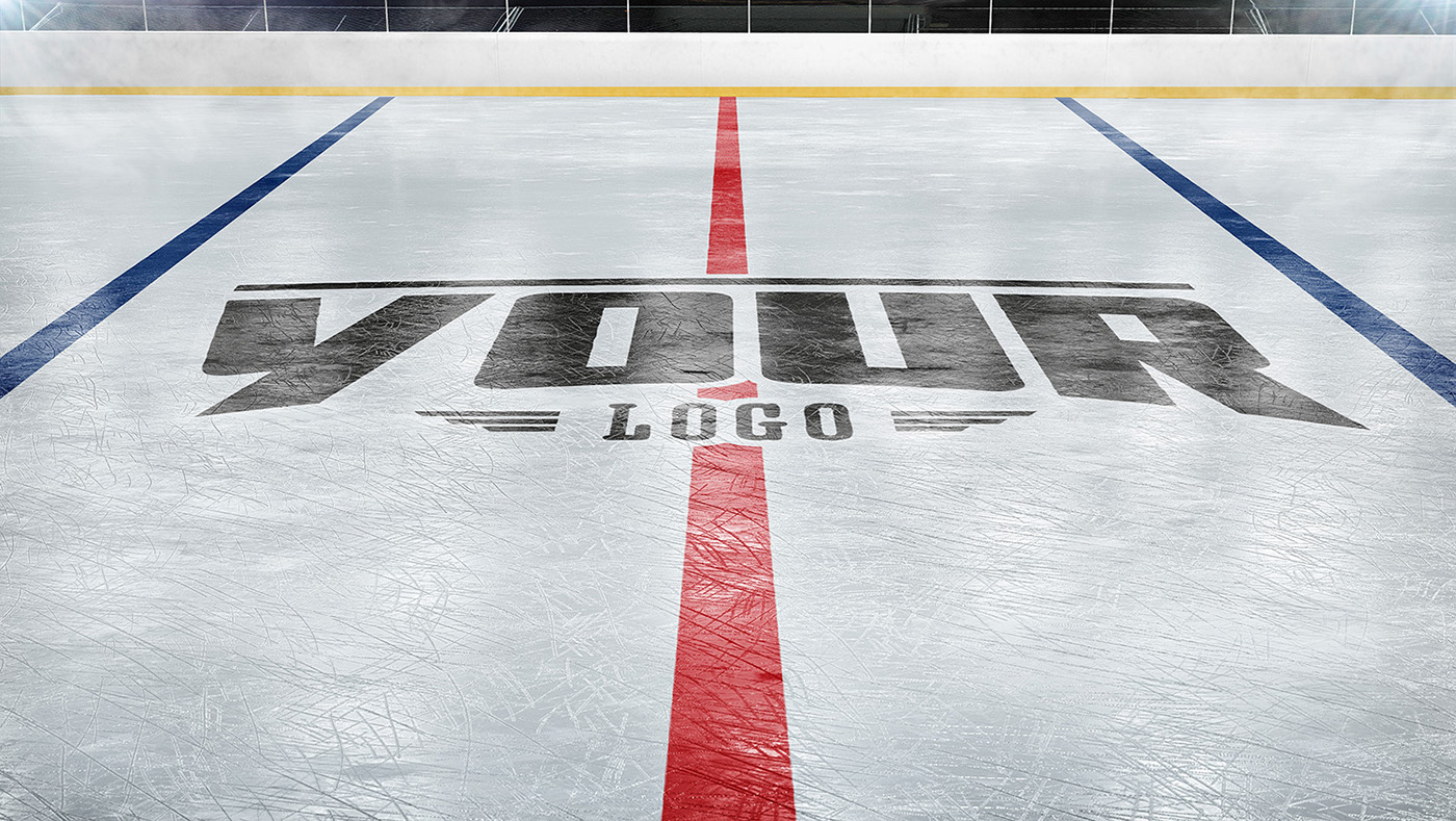 hockey rink ice hockey hockey rink Arena ice logo Mockup Mockup template psd Hockey logo