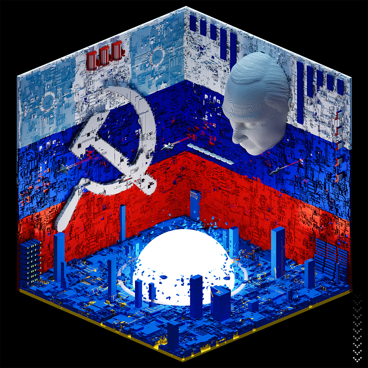3D 3d art kiev Magicavoxel peace Russia ukraine voxel voxel art War