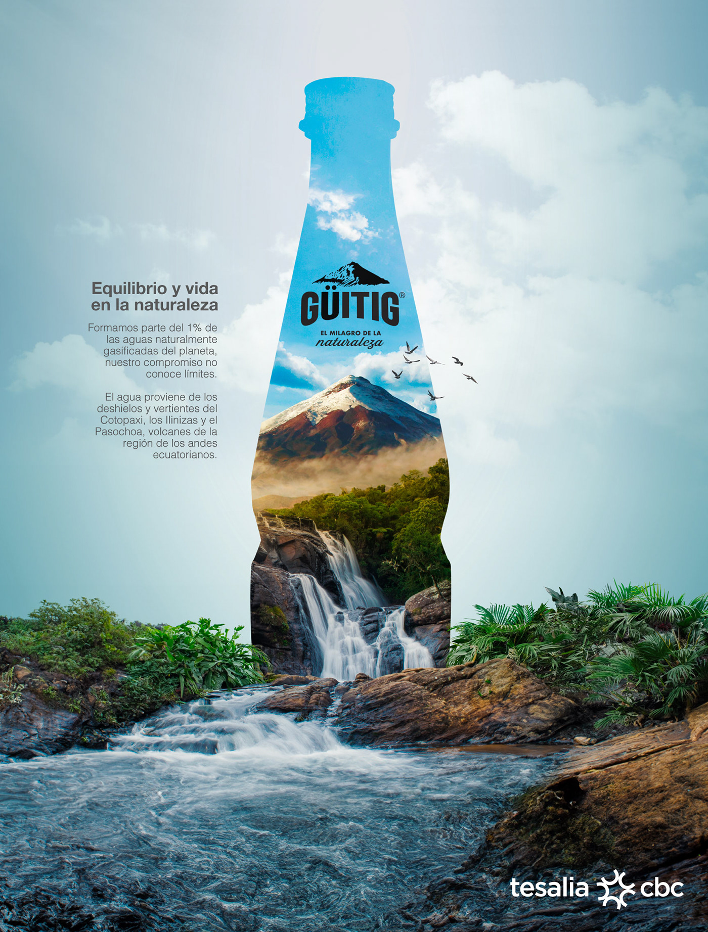 water Advertising  Cotopaxi Nature volcano animation  cinemagraph Ecuador Digital Art  art direction 