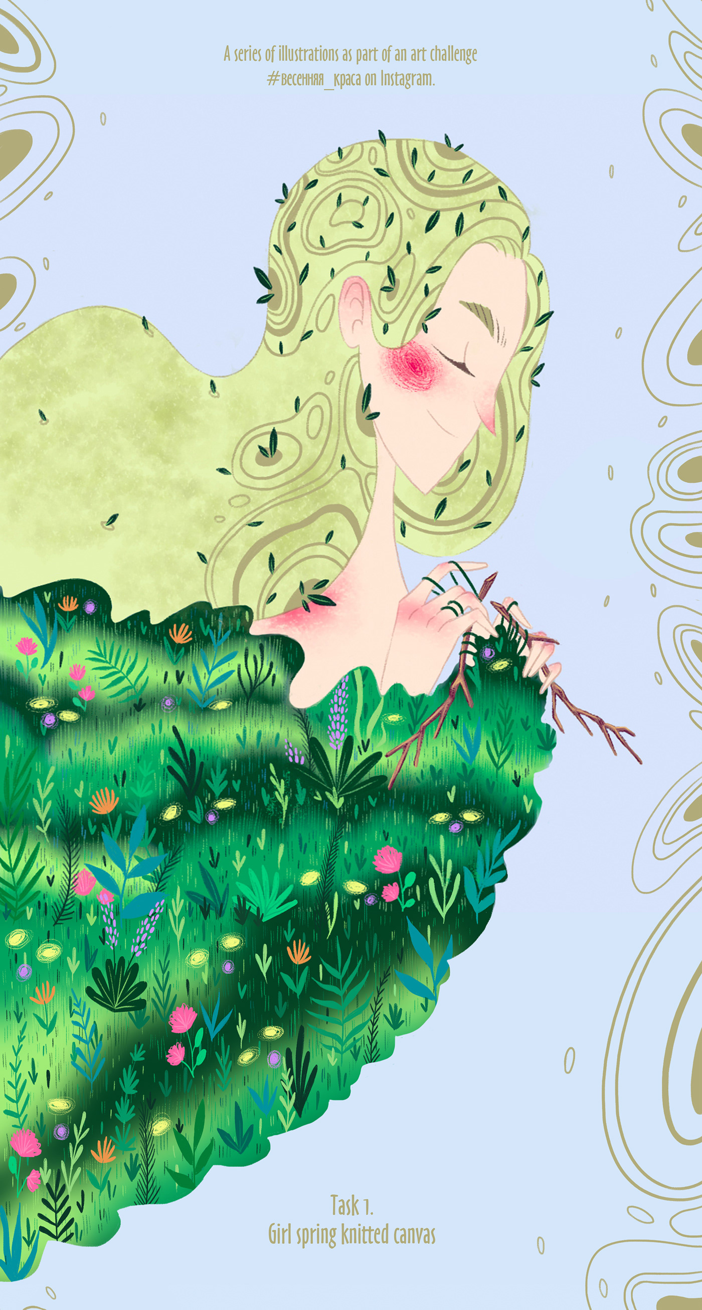 book Character Desine Creativity digital illustration ILLUSTRATION  ornaments spring Stylization textures women