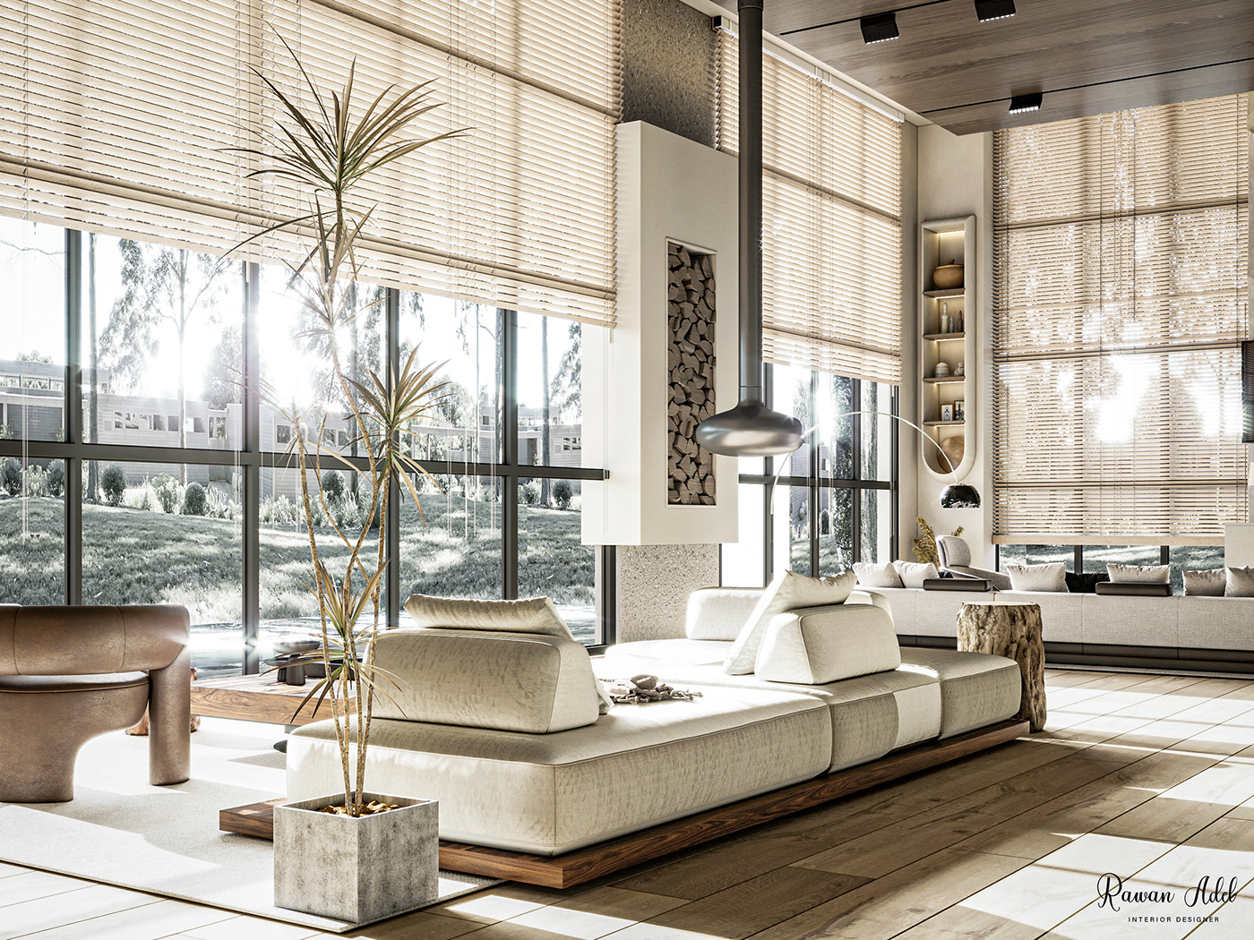 3ds max architecture corona Hall Design Interior interior design  living room modern Render visualization