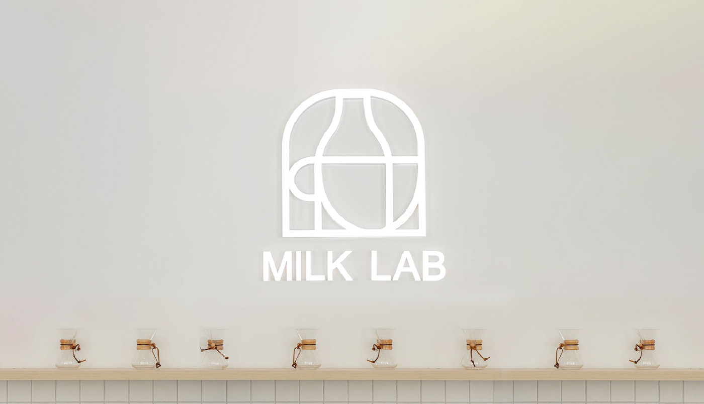 coffee shop brunch milk Branding design Logo Design interior design  baku menu linear brand identity