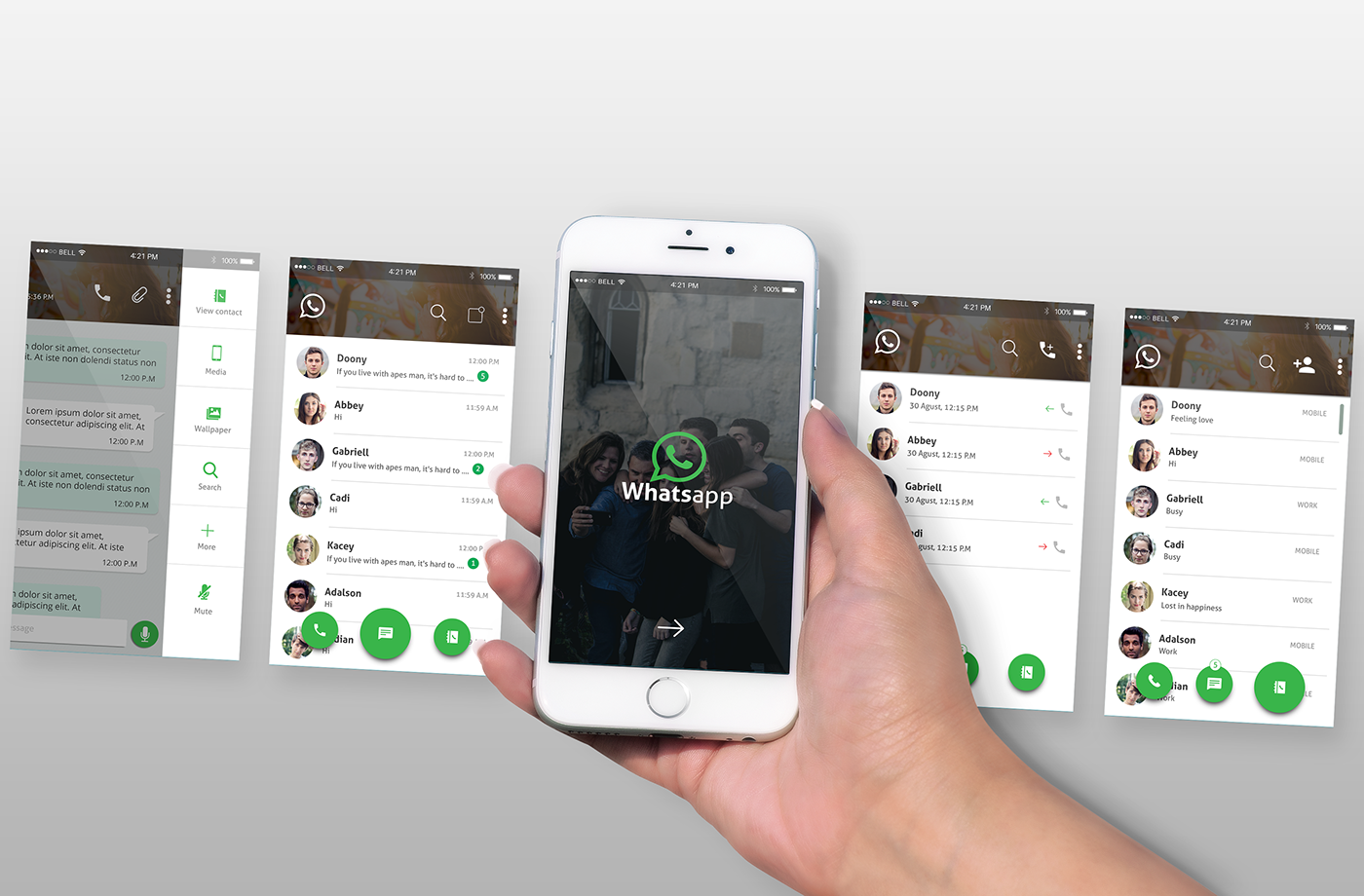 WhatsApp mobile ui design Chat new