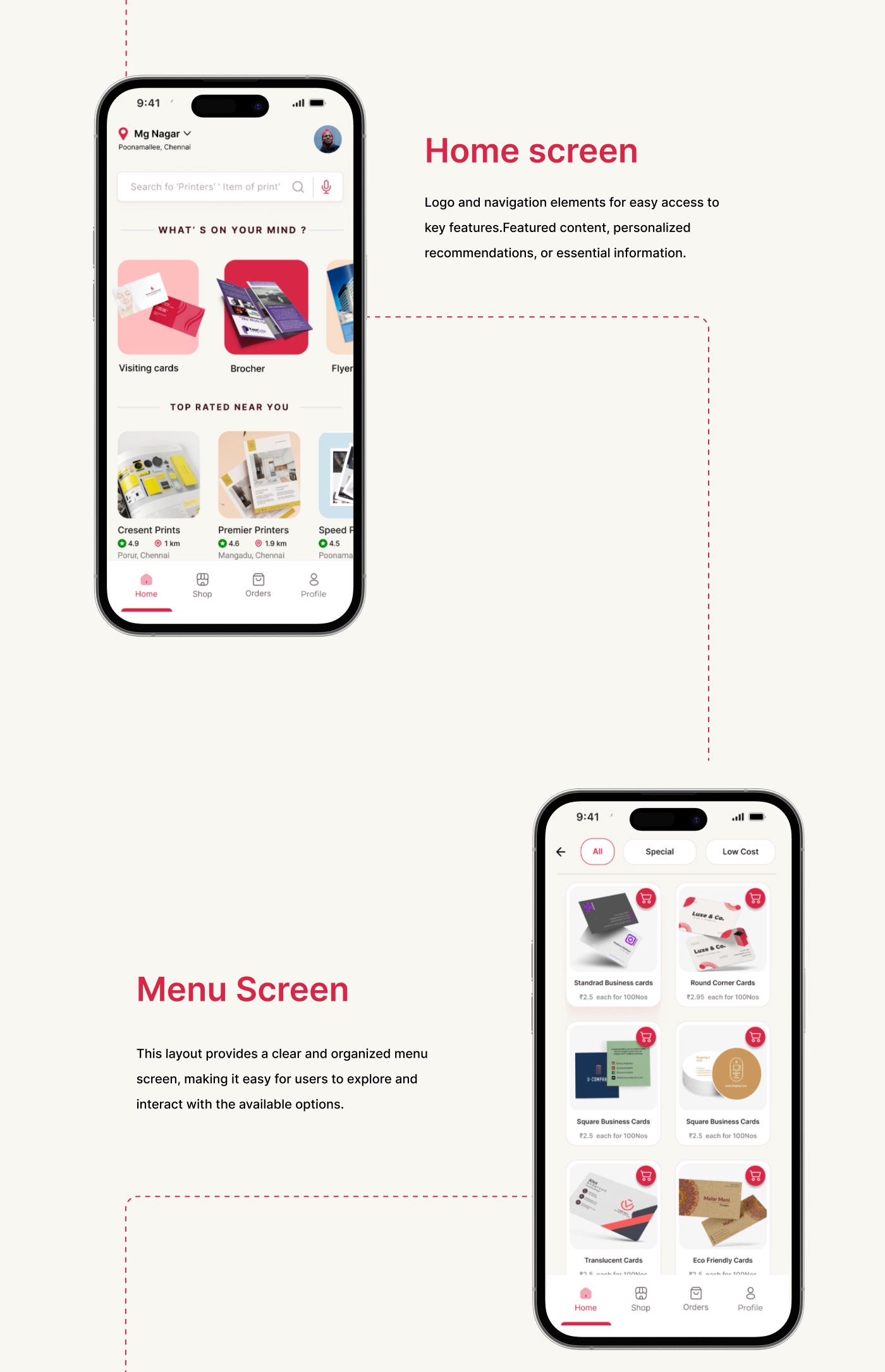 uidesign mobile app design ui design UXUI design uxui app design application printing app printing design uiProject