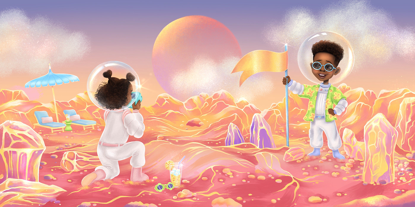 Illustration for children's book "Space Venture"
