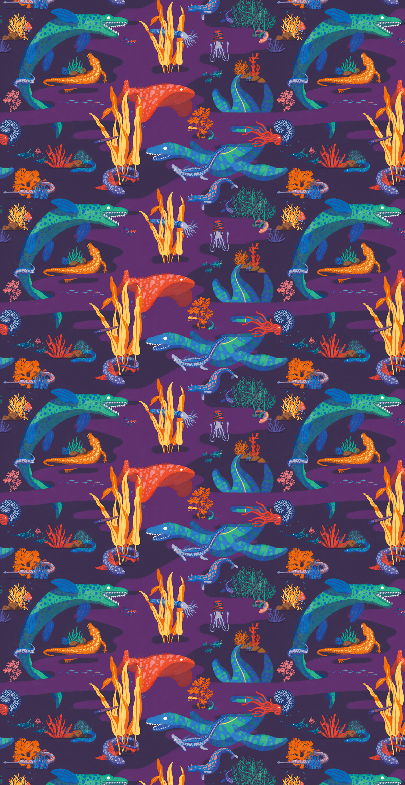 wallpaper pattern Dinosaur water land tapestrie free dinosaure