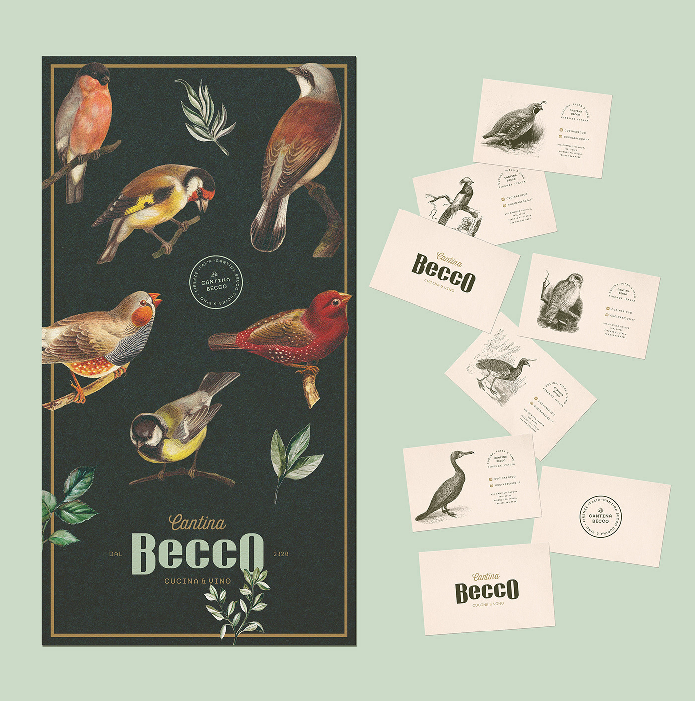 birds branding  elegant restaurant graphic design  italian restaurant Matheus Nogari menu design Pasta Restaurant Identity visual identity