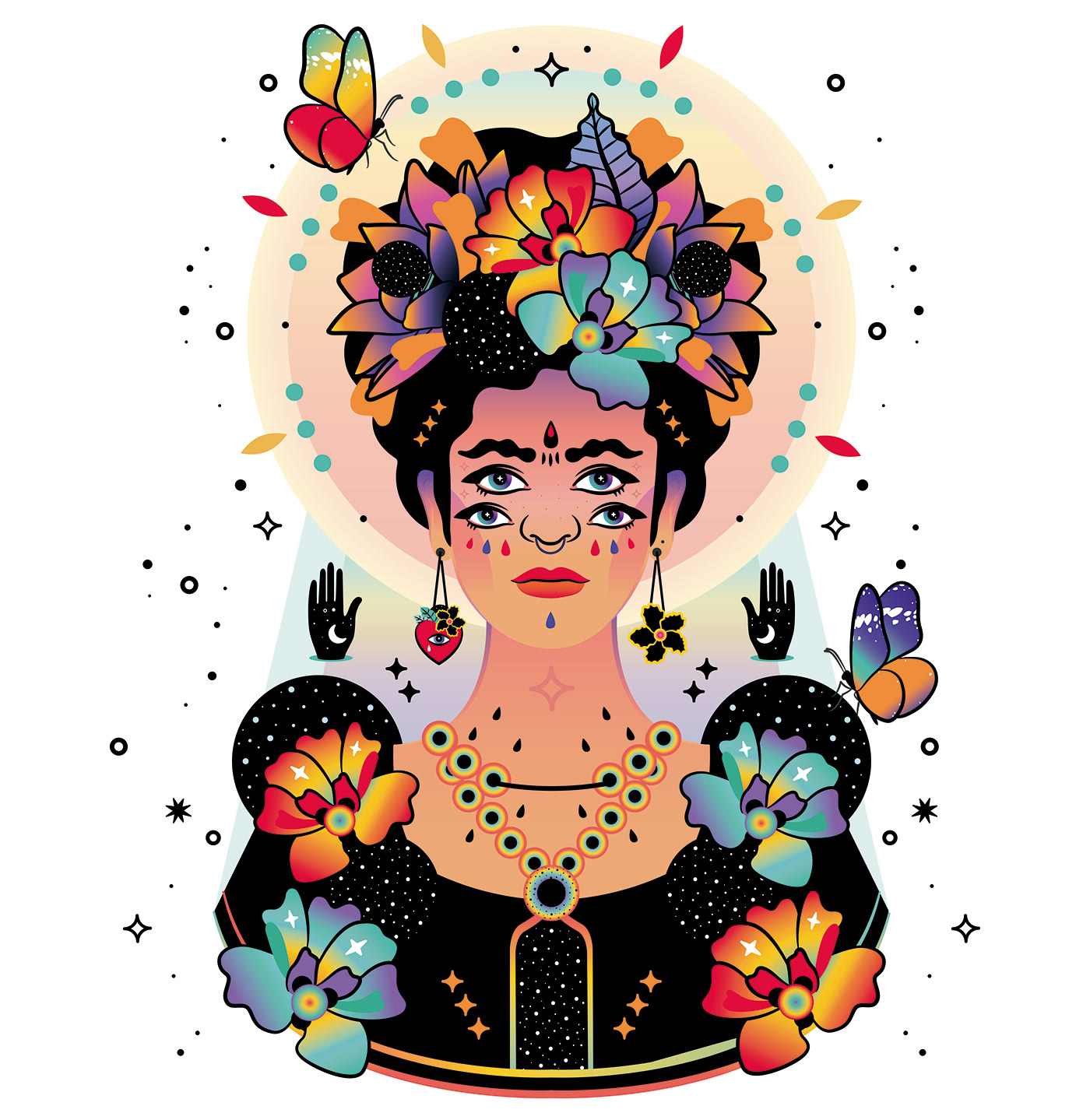 Digital Art  Frida Kahlo Guatemala ILLUSTRATION  latinoamerica Magical mexico portrait whimsical women