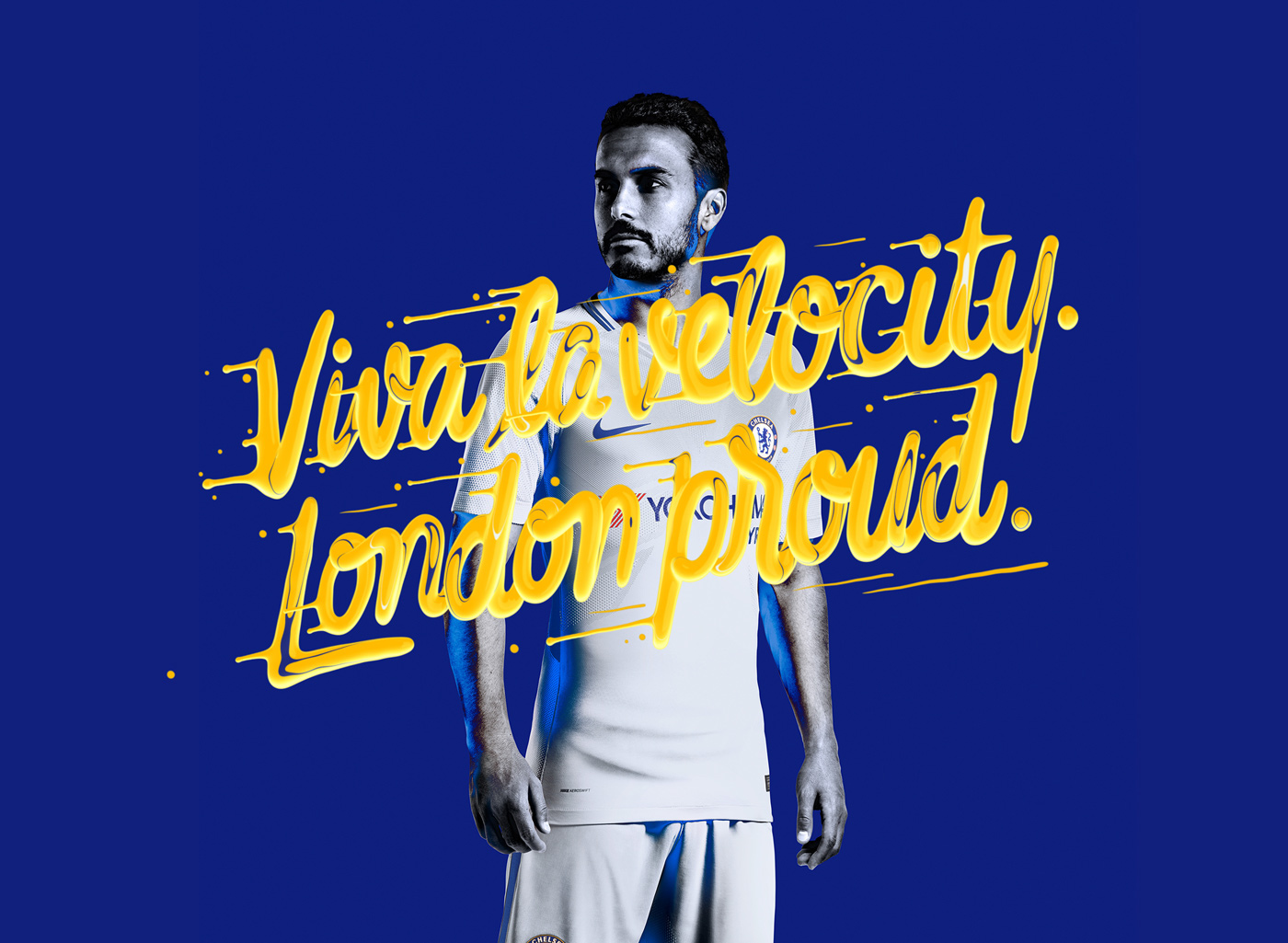 Nike Chelsea typography   lettering ILLUSTRATION  fluid Liquid gold pedro