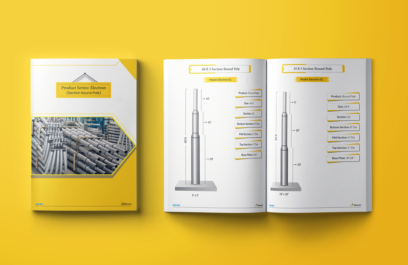 A4 catalog book brochure catalog Corporate Profile magazine Pole print design  profile Street Light
